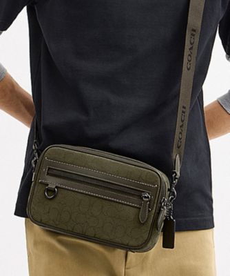 COACH/コーチ テオ カメラ バッグ・シグネチャー ジャカード
